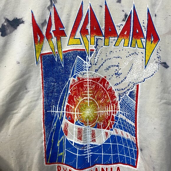 Def Leppard Pyromania Tie-Dye Crewneck Sweatshirt S/M - Picture 2 of 4